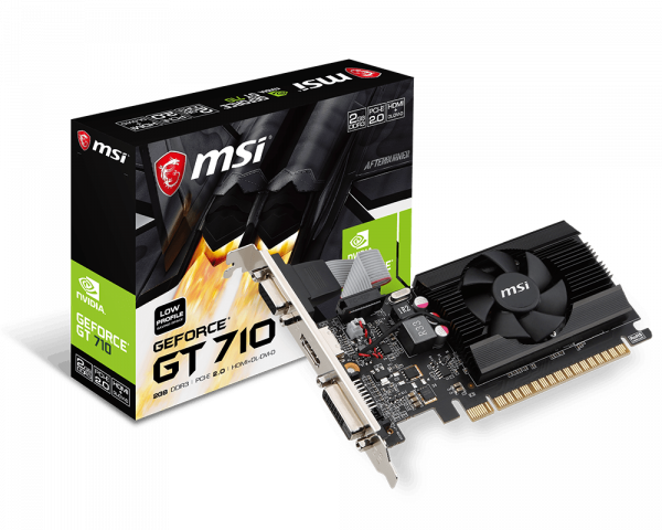 TARJETA DE VIDEO MSI NVIDIA GEFORCE GT 710 2GB 64-bit GDDR3 PCI Express 2.0