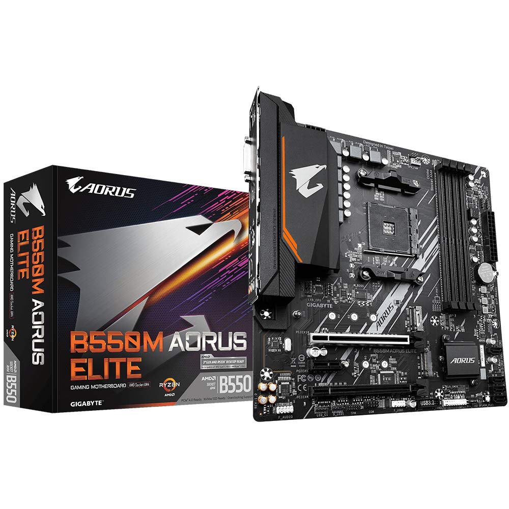 TARJETA MADRE GIGABYTE (B550M AORUS ELITE) SOCKET AM4, 4*DDR4 4600MHZ, HDMI, DVI, MICRO ATX