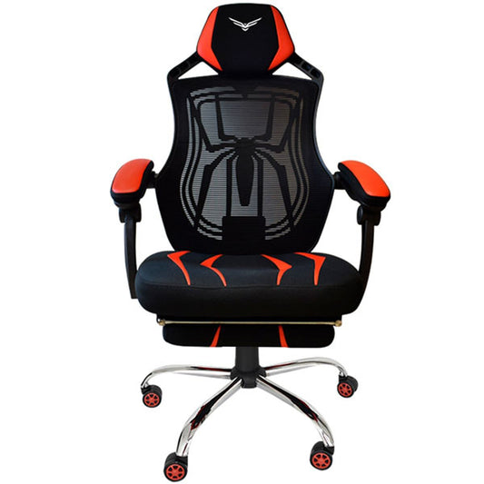 SILLA GAMER NACEB SPCTNR PIEL SINTETICA Y NYLON RECLINABLE COLOR NEGRO CON ROJO