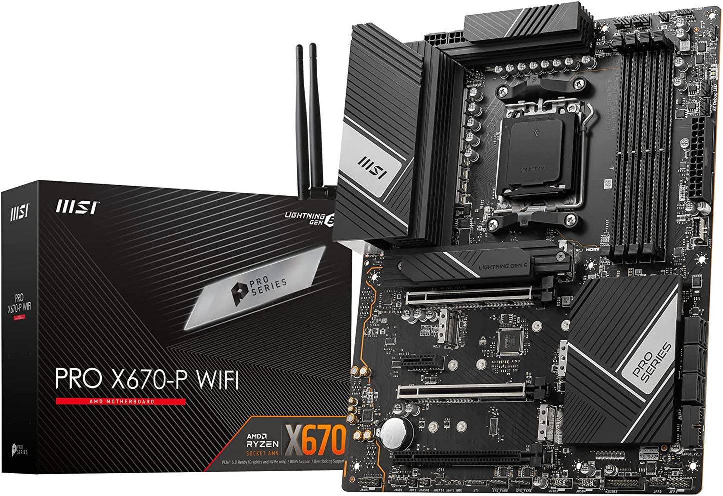 TARJETA MADRE MSI (PRO X670-P WIFI) AM5 4*DDR5 6600MHZ, HDMI, DP, ATX
