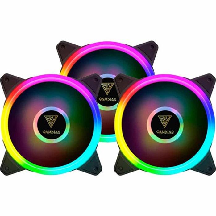 KIT 3 VENTILADORES GAMDIAS AEOLUS M2-1203 LITE ARGB 120MM