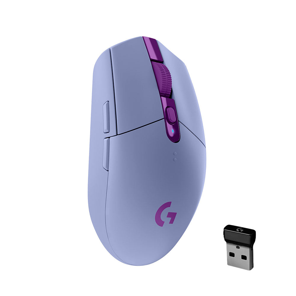 MOUSE GAMING LOGITECH G305 LIGHTSPEED LILAC OPTICO INALAMBRICO HERO 12000 DPI 910-006021