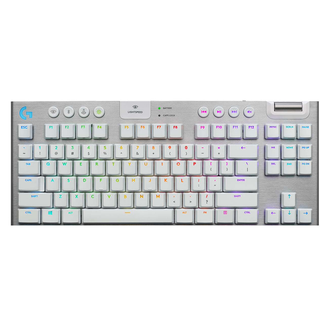 TECLADO MECANICO LOGITECH G915 TKL GAMING WHITE RGB BLUETOOTH INALAMBRICO LIGHTSPEED 920-009660