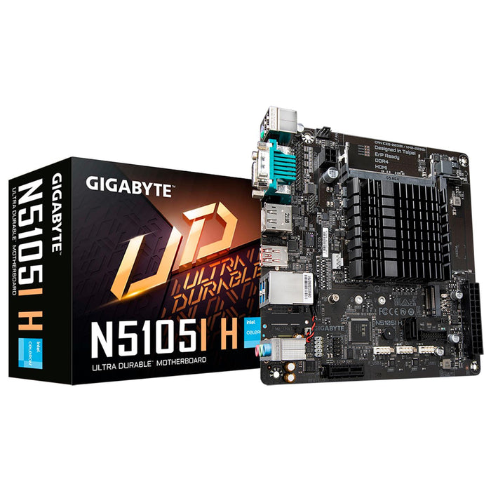 TARJETA MADRE GIGABYTE (N5105I H) C/ INTEL CELERON N5105 QUAD CORE, 2*SO-DIMM DDR4 2666 , M.2 ,HDMI,DP