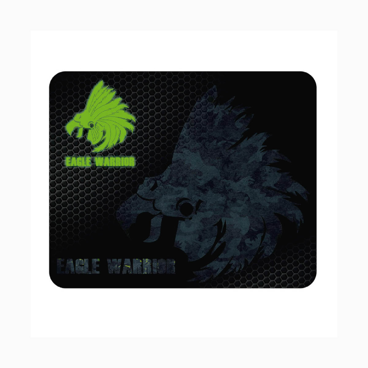 ALFOMBRILLA EAGLE WARRIOR GAMING BASE GOMA-CAUCHO 320X260 NEGRO-VERDES ACMOUSEPAD001EGW