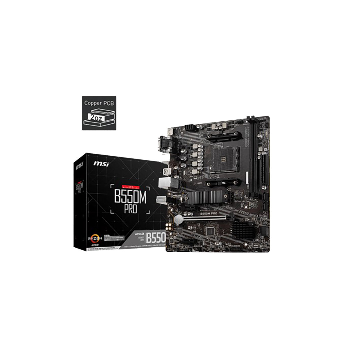 TARJETA MADRE MSI B550M PRO AM4 2xDDR4 MATX