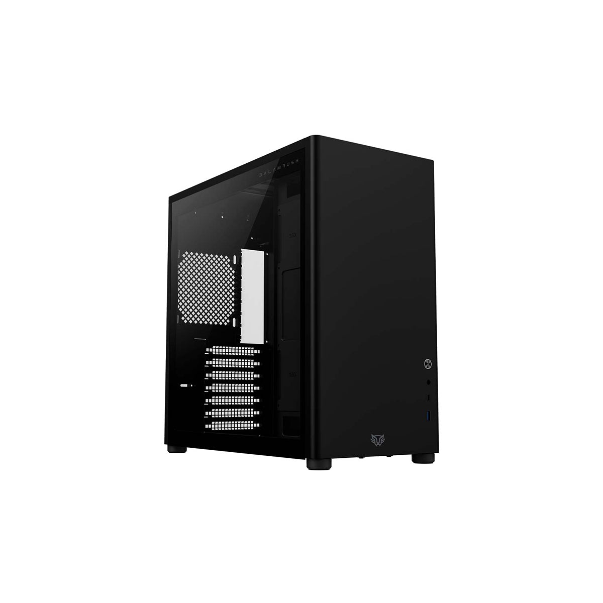 GABINETE BALAM RUSH (BR-935661) ERIS JET GM985,ATX,1*USB 3.0,1*USB C,CRISTAL TEMP,NEGRO