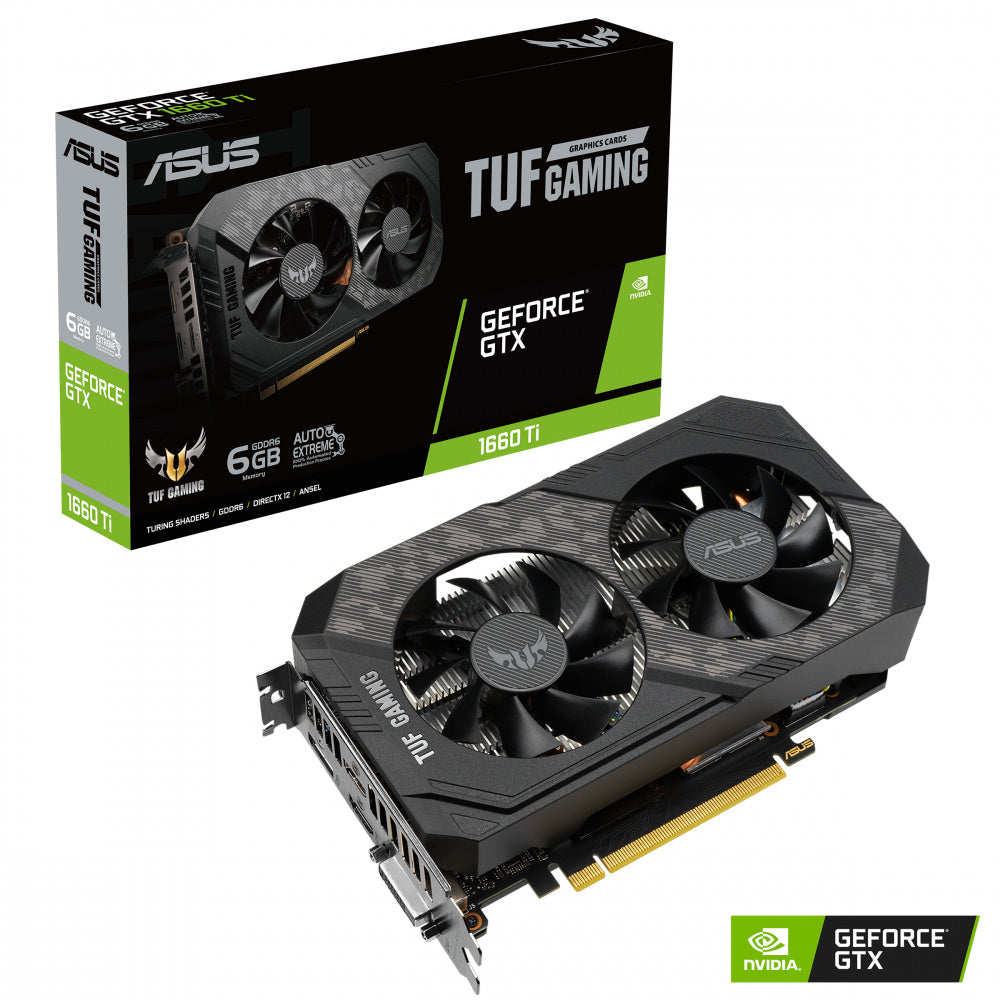 TARJETA DE VIDEO ASUS TUF GAMING GEFORCE GTX 1660Ti EVO OC 6GB GDDR6 192BITS