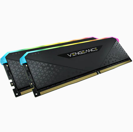 MEMORIA RAM CORSAIR 16GB DDR4 (2X8GB) 3200MHZ VENGEANCE RGB RS NEGRO CMG16GX4M2E3200C16
