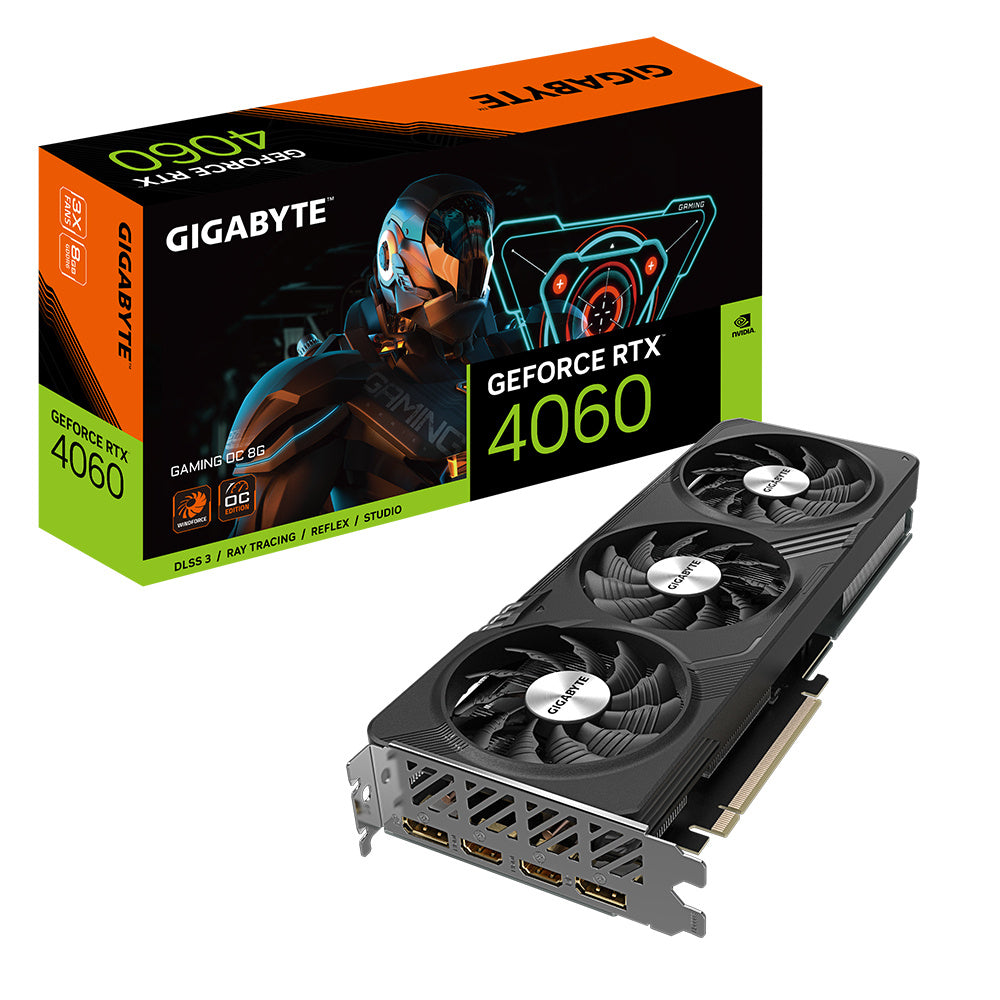 TARJETA DE VIDEO GIGABYTE (GV-N406TEAGLE OC-8GD) RTX 4060 TI,8GB GDDR6,PCIE 4.0, 2* HDMI, 2*DP,3 FAN