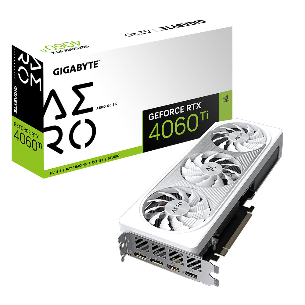 TARJETA DE VIDEO GIGABYTE (GV-N406TAERO OC-8GD) RTX 4060 TI, 8GB GDDR6,PCIE 4.0, 2*HDMI, 2*DP, 3 FAN