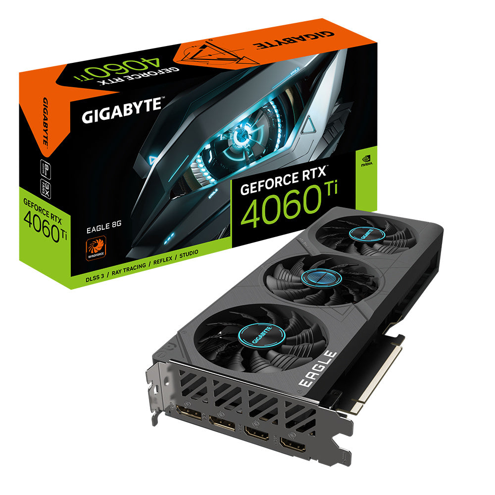 TARJETA DE VIDEO GIGABYTE (GV-N406TEAGLE-8GD) RTX4060 TI, 8GB GDDR6, PCIE 4.0, 2*HDMI, 2*DP, 3 FAN