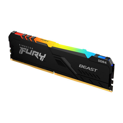 MEMORIA RAM KINGSTON FURY BEAST 16GB DDR4 2666MHZ CL16 NEGRO RGB KF426C16BB1A 16
