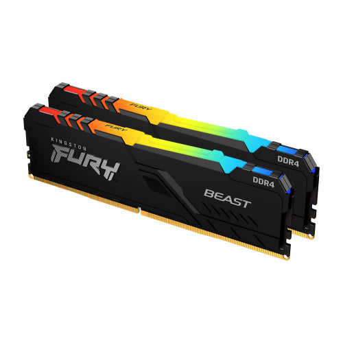 MEMORIA RAM KINGSTON KF432C16BBAK2/16 16GB DDR4 (2X8GB) 3200MHZ FURY BEAST RGB CL16