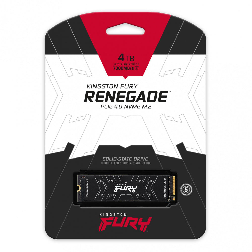 UNIDAD ESTADO SOLIDO SSD M.2 KINGSTON 4TB (SFYRD/4000G) NVME, PCI EXPRESS 4.0, FURY RENEGADE, 2280