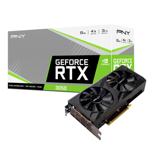 TARJETA DE VIDEO PNY GEFORCE RTX 3050 VERTO 8GB GDDR6 128BITS 2FAN VCG30508DFBPB1