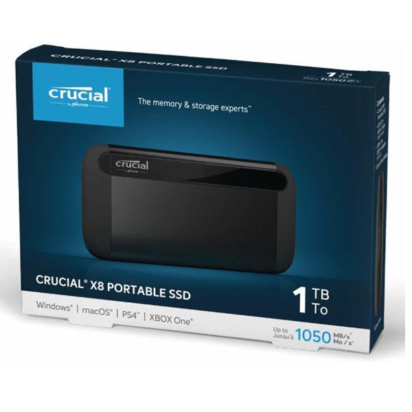 UNIDAD ESTADO SOLIDO EXTERNA CRUCIAL X8 1TB USB 3.2 Gen-2 CT1000X8SSD9