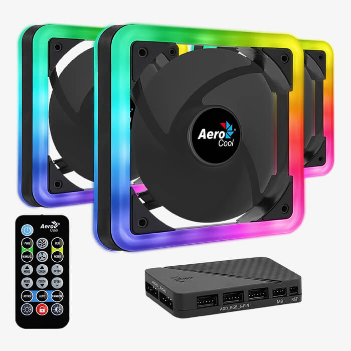 KIT VENTILADORES AEROCOOL EDGE 14 PRO ARGB 140MM C/CTRL 4718009158115