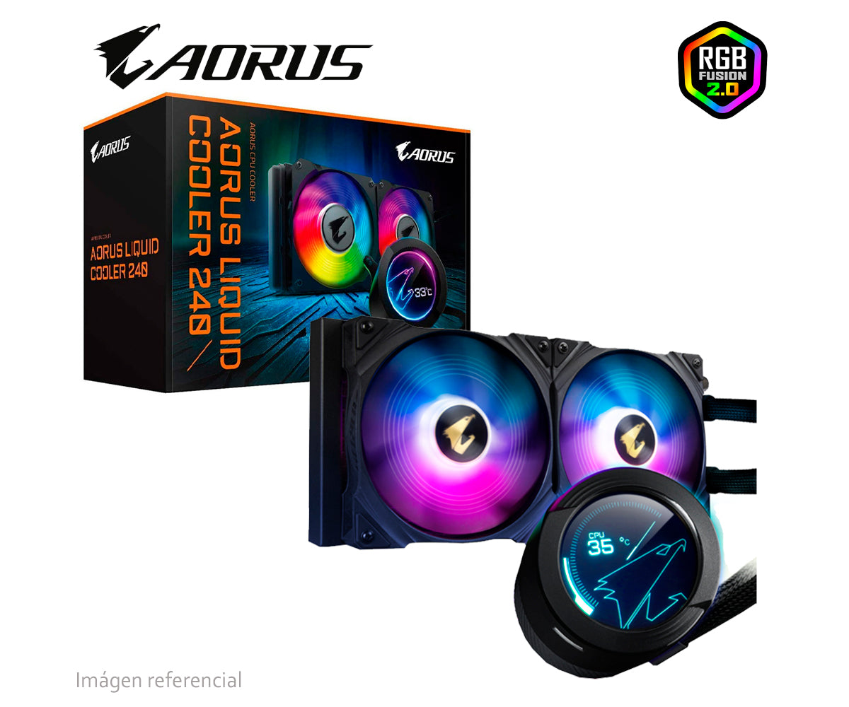 ENFRIAMIENTO LIQUIDO GIGABYTE 2X120MM ARGB LCD DISPLAY 60X60MM AORUS WATERFORCE X 240