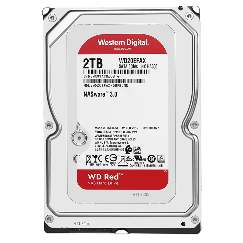 DISCO DURO INTERNO WESTERN DIGITAL RED 2TB SATA3 3.5" WD20EFAX