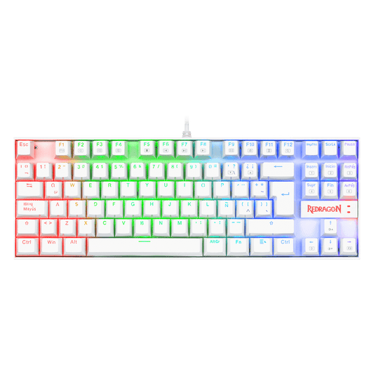 TECLADO MECANICO REDRAGON KUMARA BLANCO SWITCH ROJO RGB K552W-RGB-1R-SP