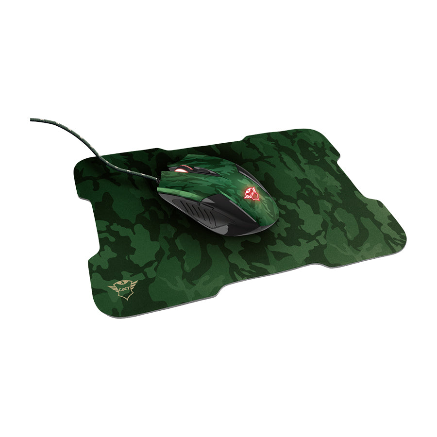 COMBO DE MOUSE Y MOUSE PAD TRUST GXT 781 RIXA CAMUFLAJE