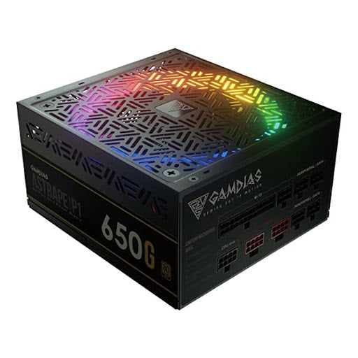FUENTE DE PODER GAMDIAS 650W 80+ GOLD RGB KRATOS P1-650G