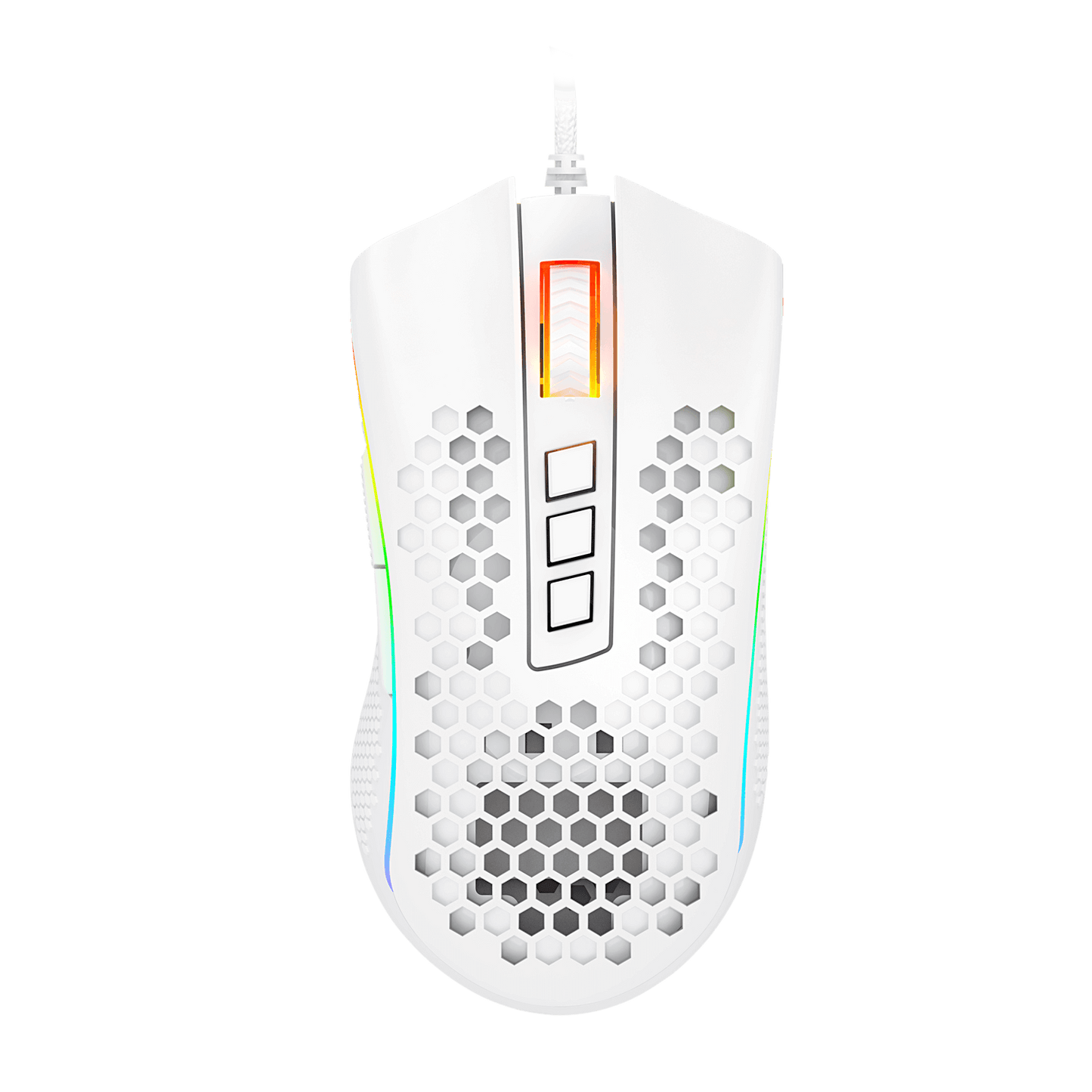 MOUSE REDRAGON STORM ELITE WHITE RGB 32000DPI 8BOT M988W-RGB