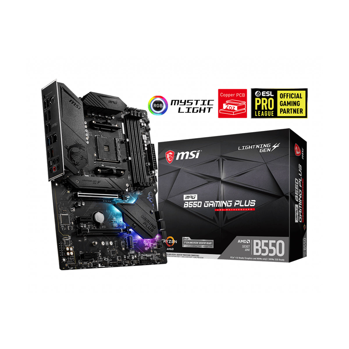 TARJETA MADRE MSI MPG B550 GAMING PLUS AM4 4xDDR4 CROSSFIRE ATX