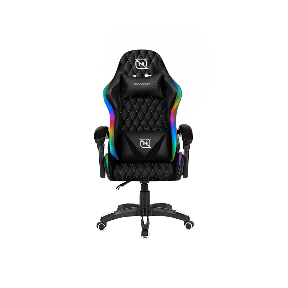SILLA RGB NECNON (NBSGR132RG) NGS-01,PISTONCLASE 4,FOAM,RUEDA 5",COJIN LUMBAR CABEZA,NGO/BCO