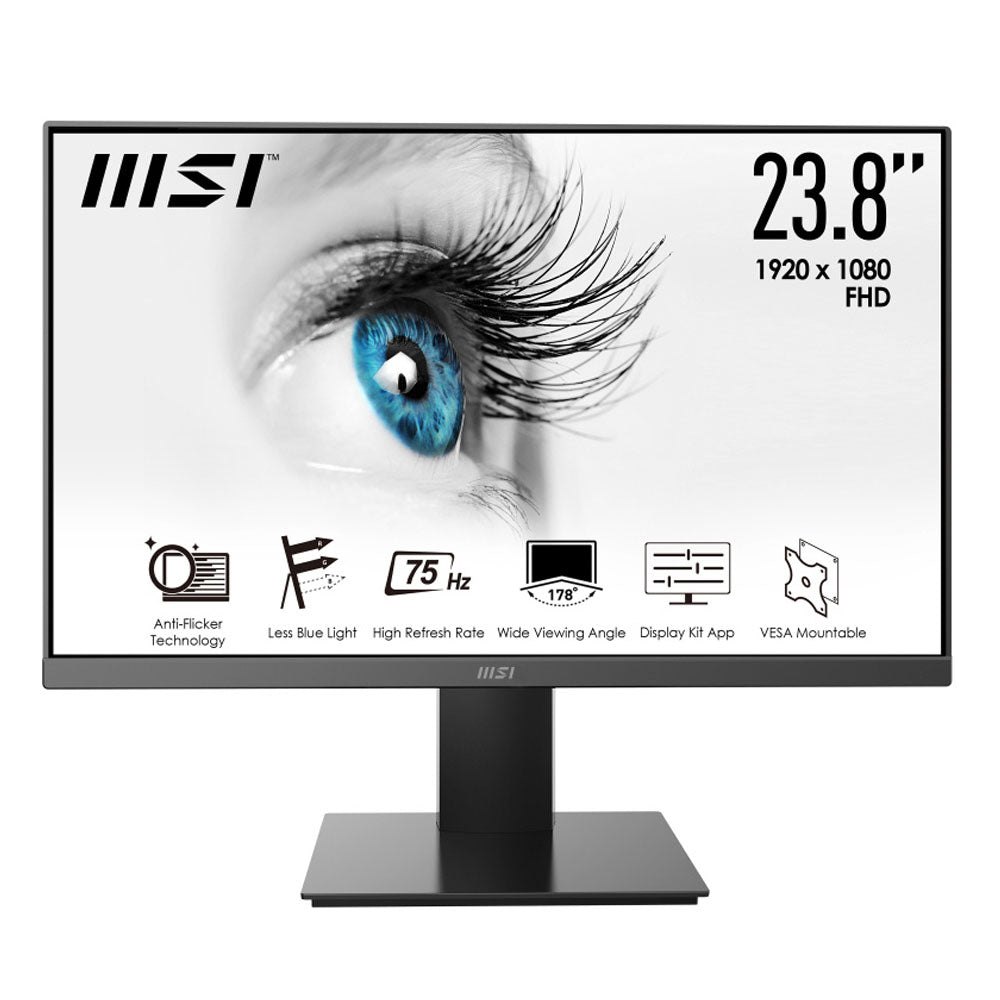 MONITOR LED MSI 24" (PRO MP241X) 1920X1080 FULL HD, PLANO, 75HZ, 4MS, 1*VGA, 1*HDMI