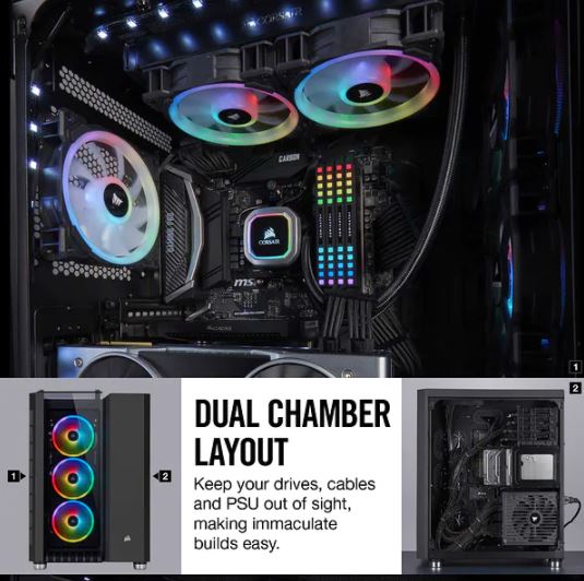GABINETE CORSAIR (CC-9011168-WW) CRYSTAL SERIES 680X RGB VENT.VIDRIO TEMP ATX NEGRO