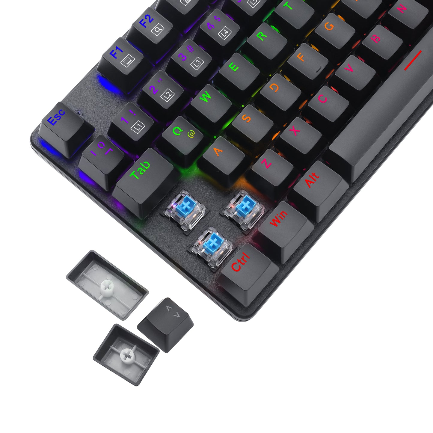 TECLADO MECANICO T-DAGGER BORA RAINBOW SWITCH AZUL T-TGK313-BS