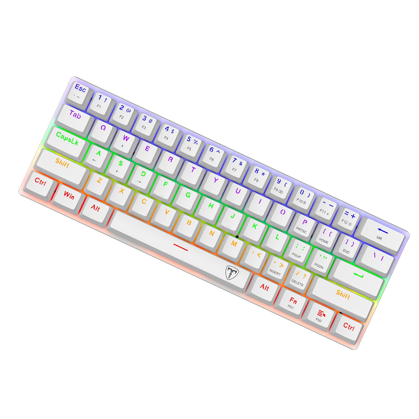 TECLADO MECANICO T-DAGGER ARENA RAINBOW BLANCO 60% SWITCH BROWN T-TGK322