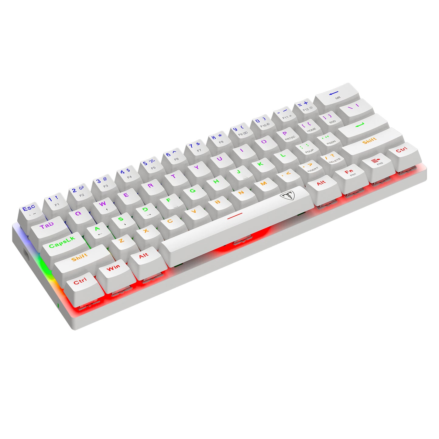 TECLADO MECANICO T-DAGGER ARENA RAINBOW BLANCO 60% SWITCH BROWN T-TGK322