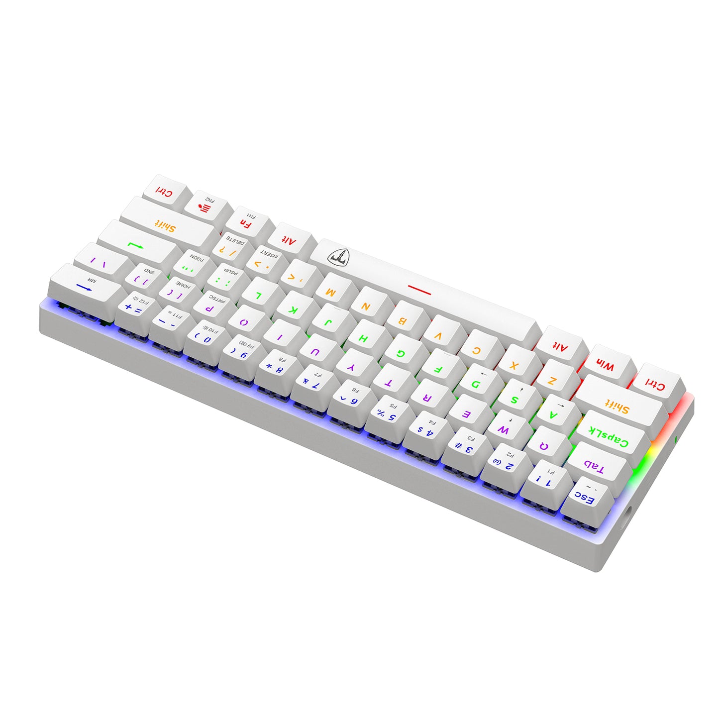 TECLADO MECANICO T-DAGGER ARENA RAINBOW BLANCO 60% SWITCH BROWN T-TGK322