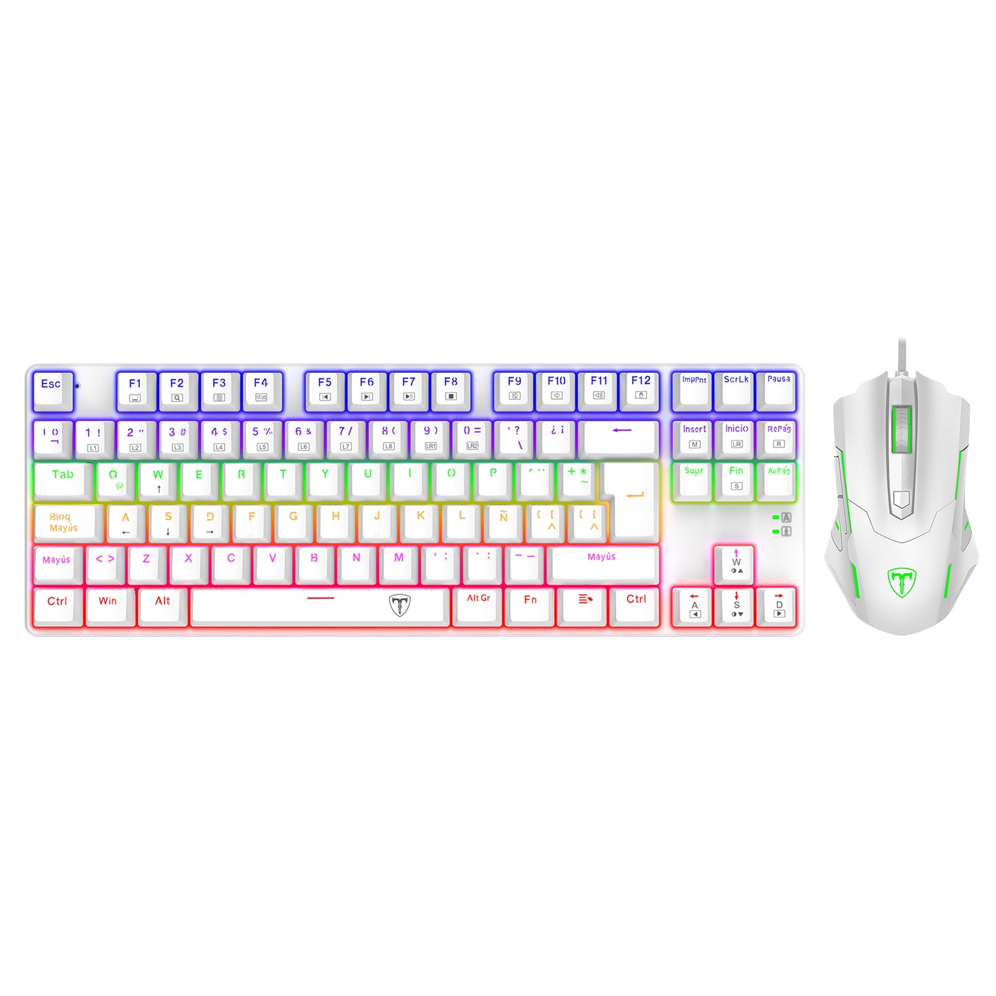 COMBO TECLADO Y MOUSE T-DAGGER ADVANCE FORCE WHITE T-TGS005