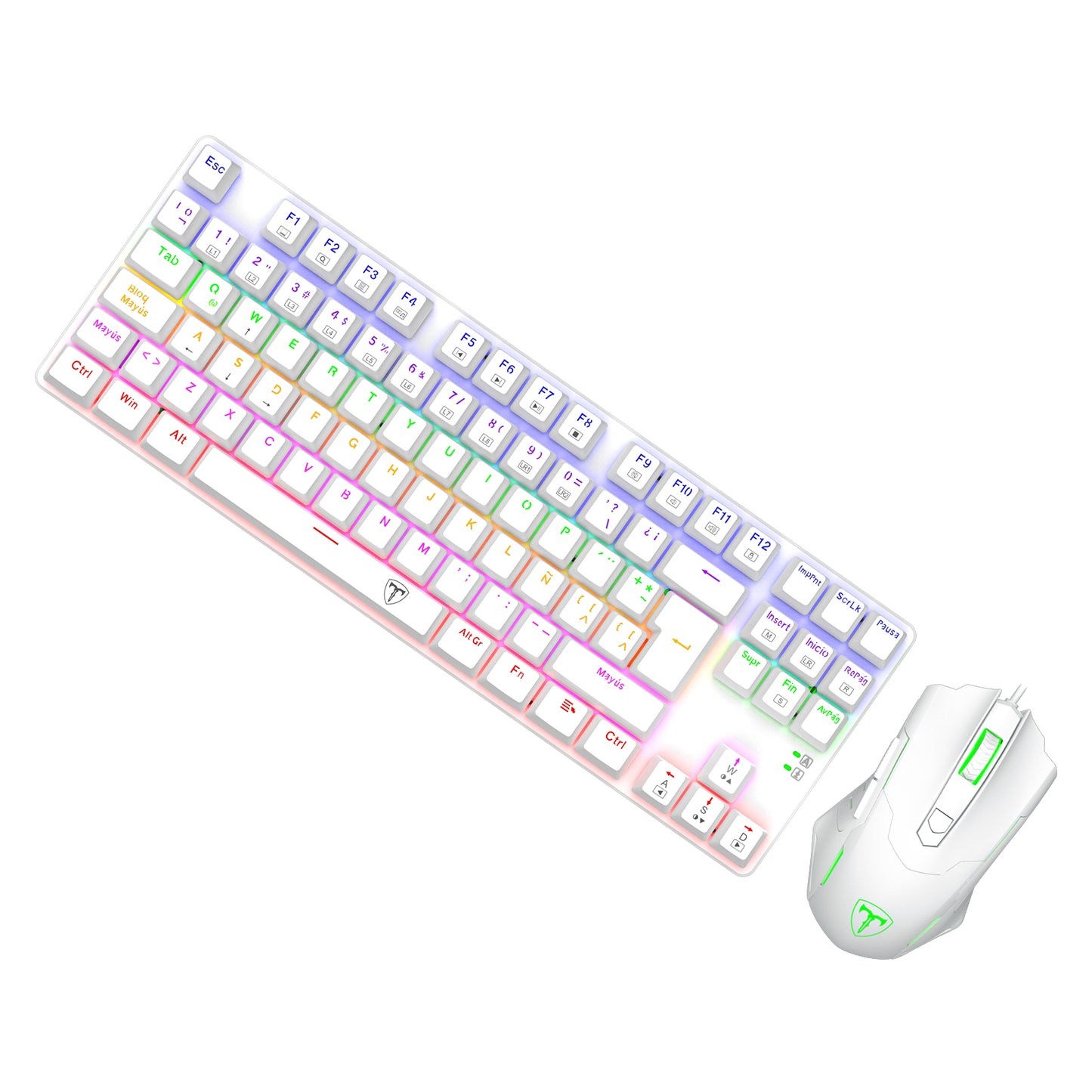 COMBO TECLADO Y MOUSE T-DAGGER ADVANCE FORCE WHITE T-TGS005