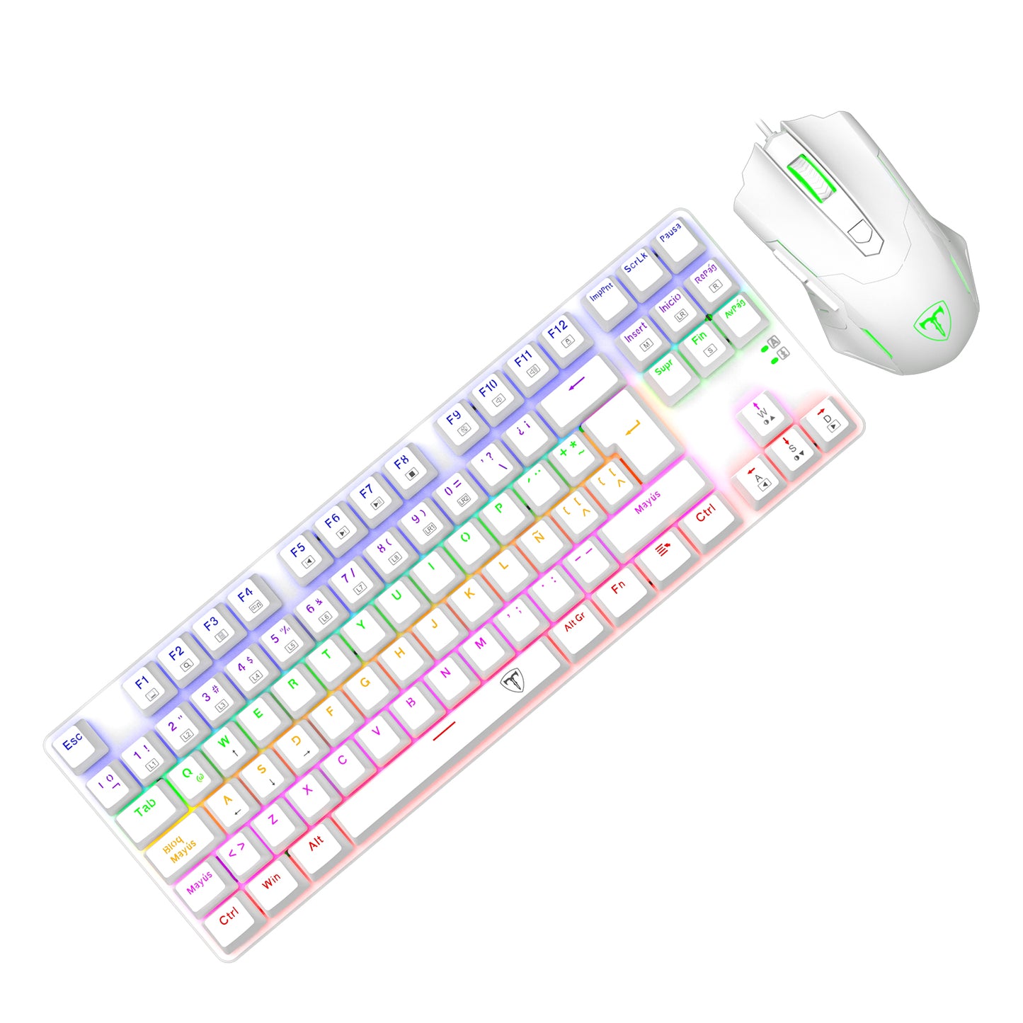 COMBO TECLADO Y MOUSE T-DAGGER ADVANCE FORCE WHITE T-TGS005