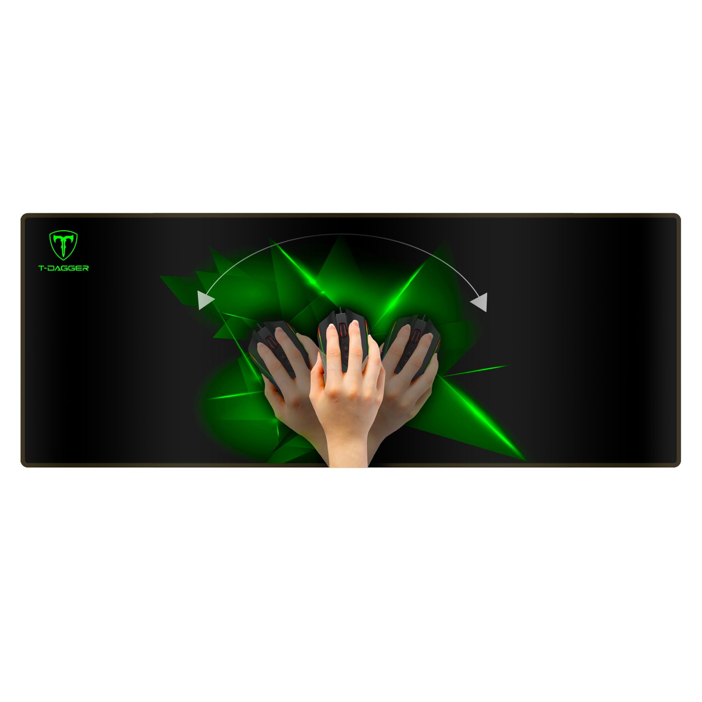 ALFOMBRILLA T-DAGGER GEOMETRY L NEGRO-VERDE 78X30 CMS T-TMP301