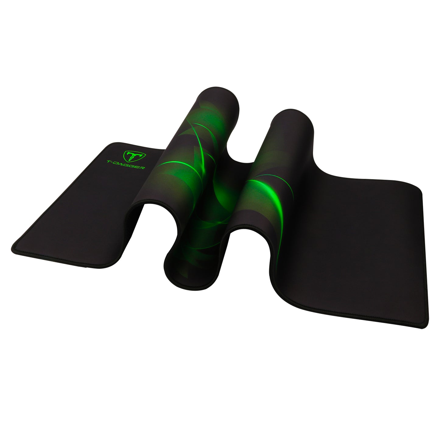 ALFOMBRILLA T-DAGGER GEOMETRY L NEGRO-VERDE 78X30 CMS T-TMP301