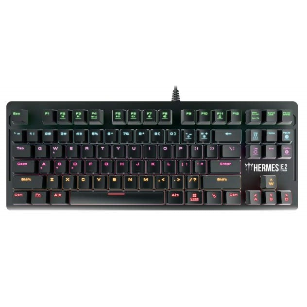 TECLADO MECANICO GAMDIAS HERMES E2 LED 7 COLORES BLUE SWITCH NEGRO GD-HERMES E2 7 COLOR