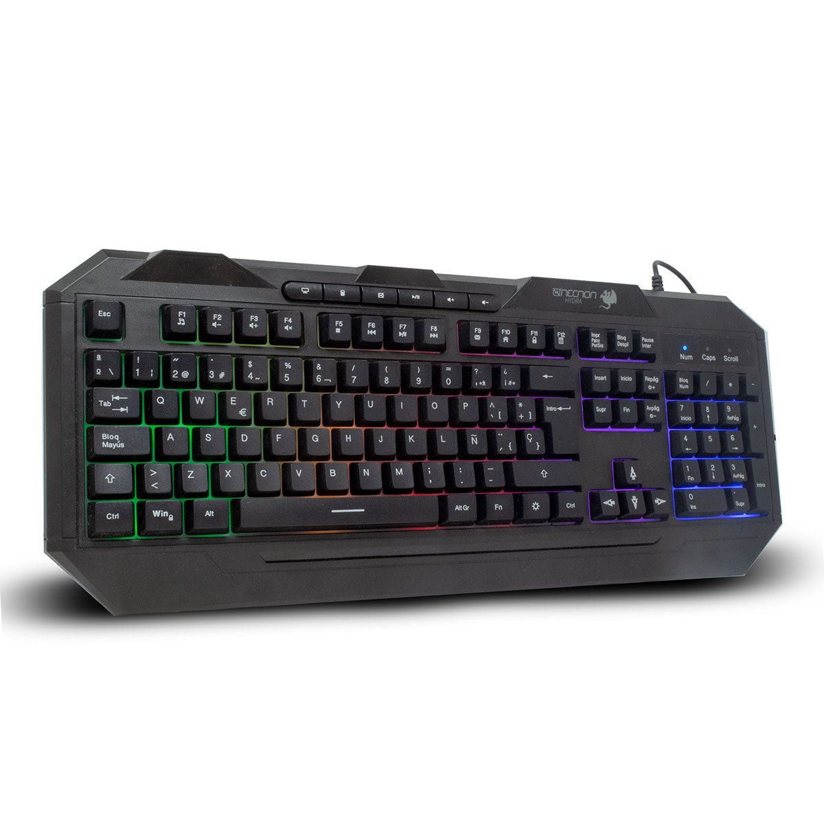 TECLADO NECNON (NGK-HYDRA) GAMING,MULTIMEDIA,USB,110 TECLAS,BLOQ DESPL,LUZ LED,NEGRO