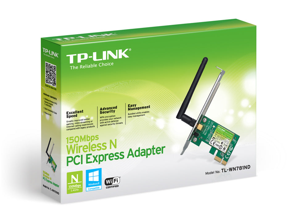 TARJETA DE RED INALAMBRICA TP-LINK 802.11N/G/B 150MBPS ANTENA DESMONTABLE 2DBI TL-WN781ND