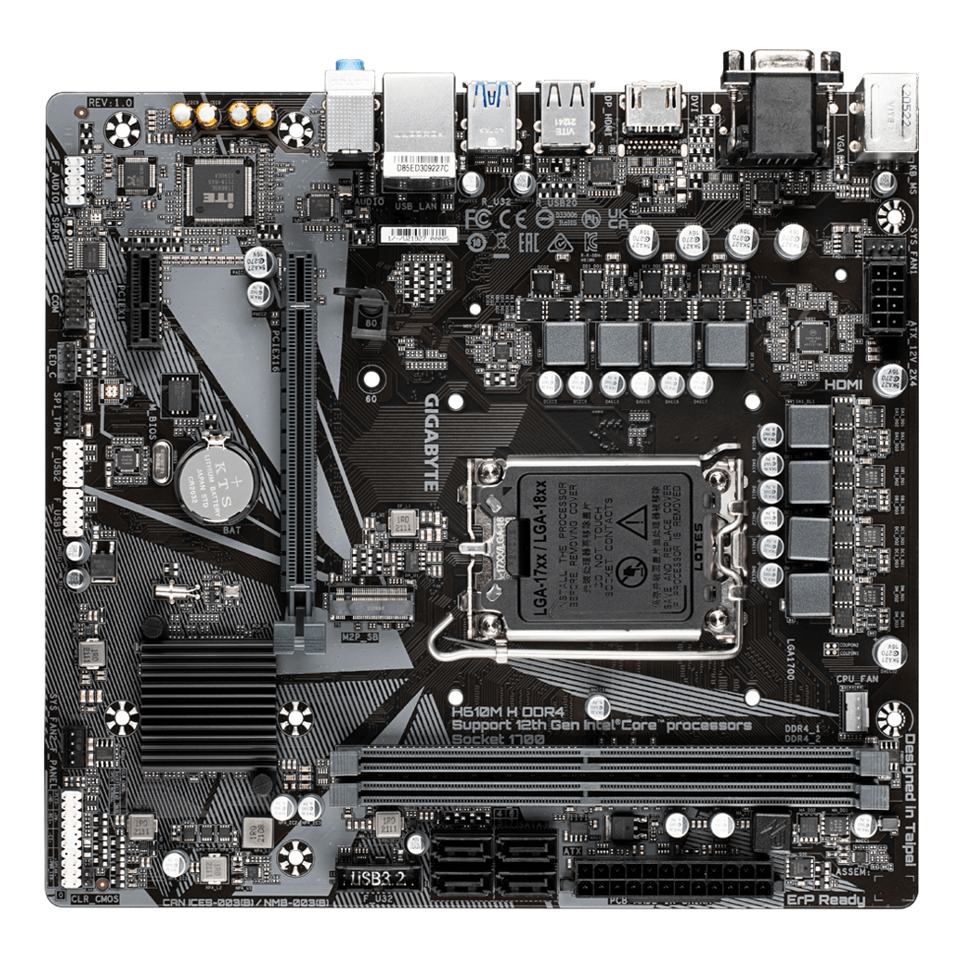 TARJETA MADRE GIGABYTE H610M H DDR4 1700 2xDDR4 MATX