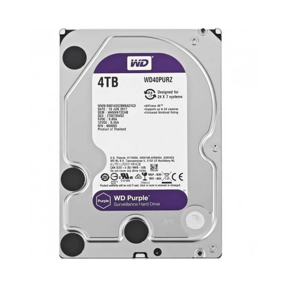 DISCO DURO INTERNO WESTERN DIGITAL PURPLE SURVEILLANCE 4TB SATA 3.5P WD40PURZ