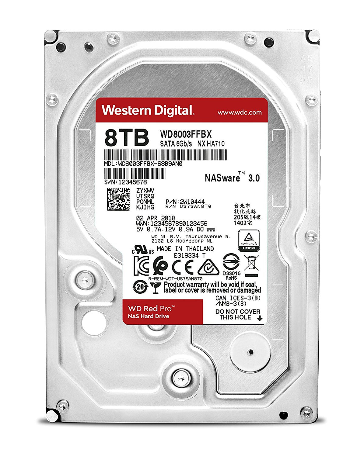 DISCO DURO INTERNO WESTERN DIGITAL RED PRO NAS 8TB SATA 3.5P WD8003FFBX