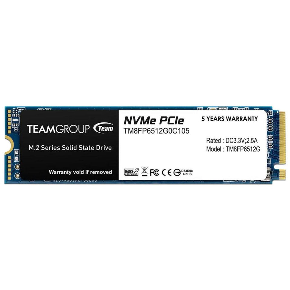 UNIDAD DE ESTADO SOLIDO SSD TEAMGROUP M.2 MP33 512GB NVME PCIE TM8FP6512G0C101