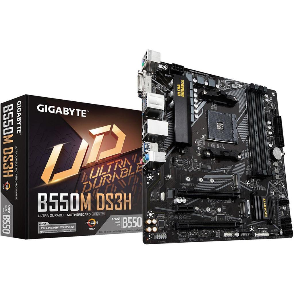 TARJETA MADRE GIGABYTE B550M DS3H AM4 4xDDR4 MATX