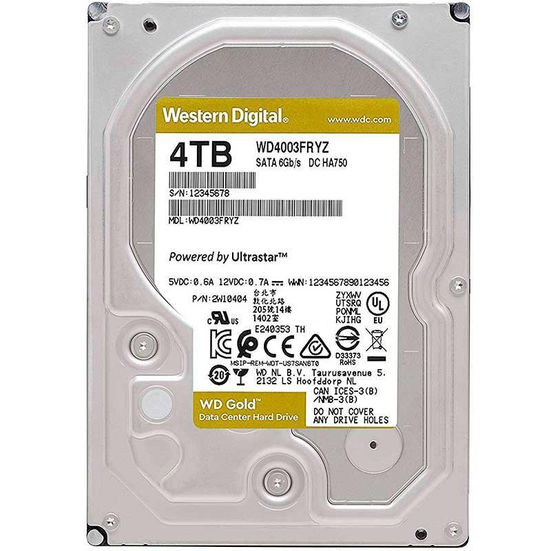 DISCO DURO INTERNO WD GOLD 3.5 4TB SATA3 6GB/S 256MB 7200RPM WD4003FRYZ